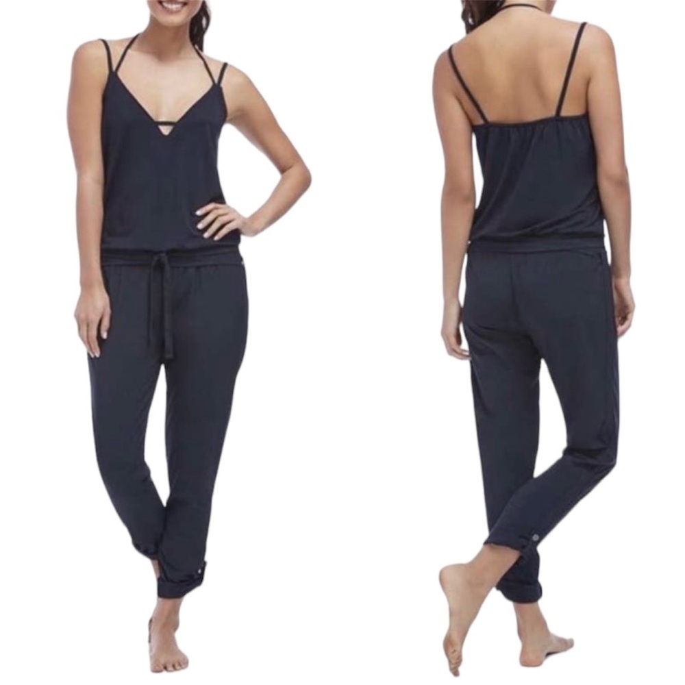 Fabletics Navy Jumpsuit with Adjustable Straps